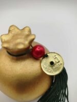 Χειροποίητο χρυσό κεραμικό γούρι ρόδι - Image 2