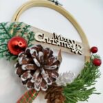 Χειροποίητο χριστουγεννιάτικο διακοσμητικό τελάρο Merry Christmas - Image 2