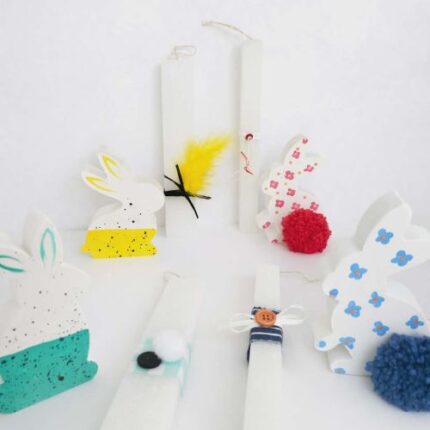 Λαμπαδάκια με συνοδευτικό κεραμικό κουνέλι