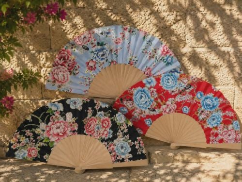 xilini ventalia floral Ξύλινη βεντάλια floral - Image 1